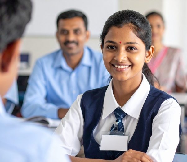 Student in racing car